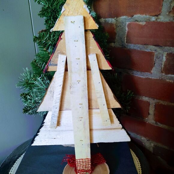Hand Crafted Repurposed Wood Rustic Wooden Christmas Tree, Farmhouse Decor 16" - Picture 5 of 9